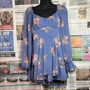 Inspired Hearts Blue Floral Dress